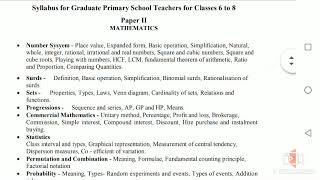 GPSTR Mathematics and Science Syllabus Pdf link to download [upl. by Nyliahs]