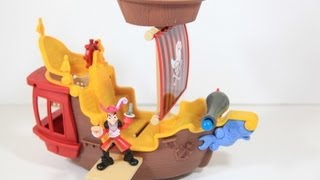 Jake Neverland Pirates Toy Captain Hooks Jolly Roger Ship Disney [upl. by Ciryl936]