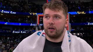 Luka Doncic reacts to the Mavs Game 4 blowout win vs Boston We cant lose anymore games [upl. by Nytsrik]