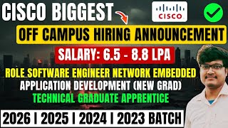 Cisco Official Hiring Announcement  Cisco Mega OFF Campus Drive For 2023  2024  2025  2026 Batch [upl. by Elauqsap]