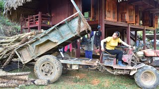 Transport delivery by rickshaw Girl delivery driver Sand carrier Concrete transport  Gia Bảo [upl. by Fawn162]