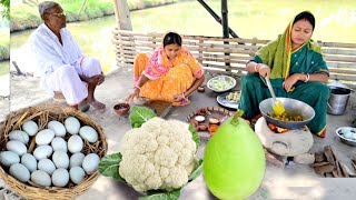 আজ হাঁসের ডিম আর ফুলকপি দিয়ে রান্না করলাম সাথে কাঁকড়া দিয়ে লাউ রান্না আর দুপুরে খাওয়া দাওয়া [upl. by Willms]