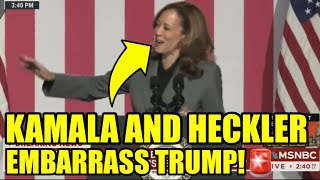 Kamala Goes VIRAL Reacting To A HECKLER Humiliating TRUMP [upl. by Cheke]