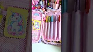 Filling my pencil case with unicorn stationery ✨️ 💕 🦄 cute asmr stationery shorts youtubeshorts [upl. by Derfniw675]