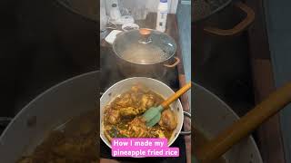 Pineapple fried rice with well seasoned turkey food cooking [upl. by Atinahs]