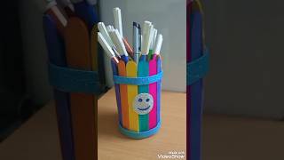 DIY popsicle sticks pen holder  popsicle sticks Craft ideas  shorts [upl. by Mixie]