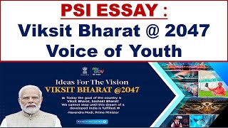 PSI Essay Viksit Bharat  2047Voice of youth English medium [upl. by Alaekim]