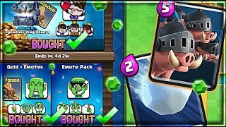 BUYING THE UPDATE  Clash Royale Royal Hog  Snowball  EMOTES [upl. by Weitman]