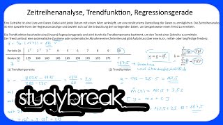 Zeitreihenanalyse Trendfunktion Regressionsgerade  Statistik [upl. by Maxie]