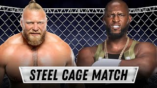 WWE 2K24  Brock Lesnar vs Omos  Steel Cage Match [upl. by Gordan]