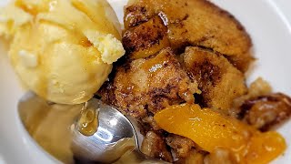 Thee Best Homeade Peach Cobbler made quick amp easy [upl. by Etteyafal]