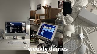 weekly dairies 🎧  boba hot pot studying cleaning shopping desk setup [upl. by Saoj473]