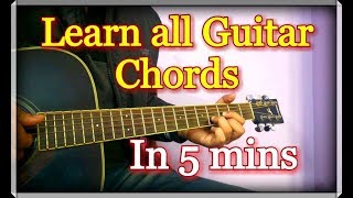 Learn All Guitar Chords in 5 minutes  Hindi Explanation [upl. by Andersen]