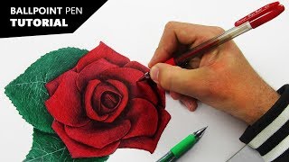 How to Draw with BALLPOINT PENS  Tutorial for BEGINNERS [upl. by Ednew538]