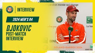 Djokovic Round 4 postmatch interview  RolandGarros 2024 [upl. by Colene]