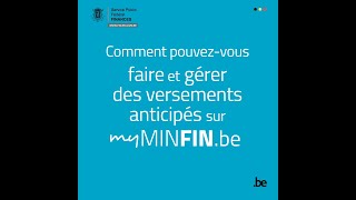 Effectuez et gérez vos versements anticipés sur MyMinfin [upl. by Chellman]