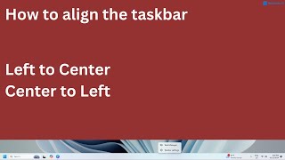 How to align your taskbar from Windows 11 23H2 [upl. by Hiroshi107]