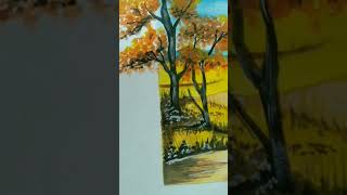 Fall season painting 🎨fallseason paintwithme painting art shortsvideo [upl. by Gyimah]