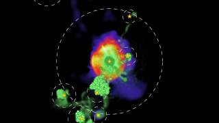 Animation of the intergalactic transfer of gas [upl. by Nerrag316]