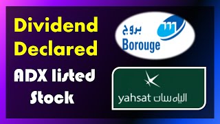 Dividend Announcements for ADX Listed Stocks Borouge amp Yahsat [upl. by Jocko]