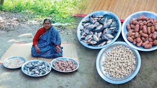 Bori Potatoes with Tilapia Fish Cooking Recipe for Kids by Village Food Life [upl. by Akzseinga]