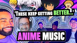 Non Anime Fans react to ANIME OPENINGS and ENDINGS for the FIRST TIME Part 2 [upl. by Ahselat]