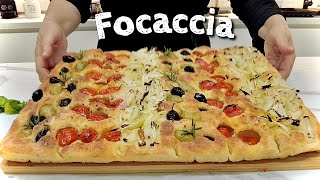 FOCACCIA MAXI morbida e fragrante in 3 gusti diversi RICETTA FACILE di Tutti a tavola [upl. by Moht]