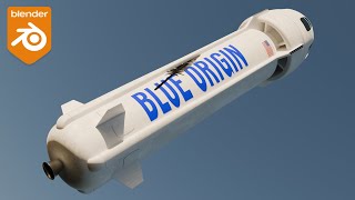 How I created Blue Origins New Shepard Rocket in Blender 3D  Timelapse [upl. by Ahsla533]