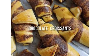 CHOCOLATE CROISSANTS  HOW TO MAKE CROISSANTS AT HOME [upl. by Yatnohs]