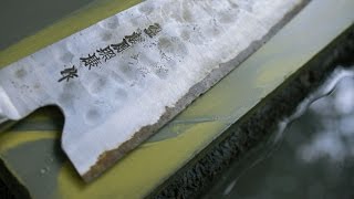 楽しい包丁研ぎ♪ 天然砥石で牛刀 Spark Joy Sharpening Sharpening a Gyuto by natural stones [upl. by Annaiel]