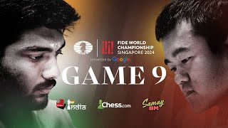 FIDE WORLD CHAMPIONSHIP GAME 9  GUKESH vs DING [upl. by Marnia624]