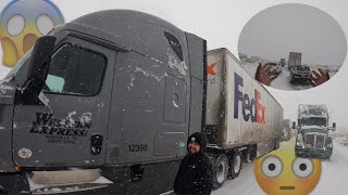 Massive Snow Storm Pile Up I40 Route 66 In New Mexico ❄️❄️😬😬 Stuck In Snow Storm Vlog [upl. by Divod65]