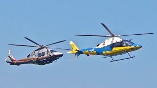 Leonardo Helicopters the brandnew AgustaWestland AW169 amp AW109 Trekker display above Lake Maggiore [upl. by Yong296]