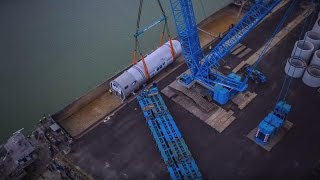 Time lapse Transport of desulfurization column [upl. by Ellett]