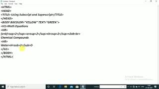 Using Subscript and Superscript element in HTML [upl. by Anoyet]