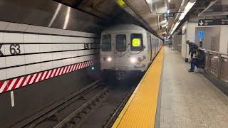 MTA NYC Subway Riding an R46 Q Train from Lexington Av63rd Street to Times Square42nd St [upl. by Earb593]