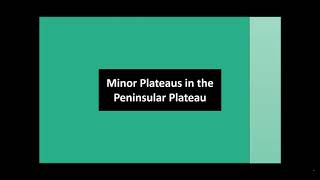 Minor Plateaus in the Peninsular Plateau  Indian Geography  UPSC [upl. by Lole]