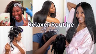 RELAXER WASH DAY ROUTINE AT HOME AT 16 WEEKS POSTRELAXER [upl. by Ladin]