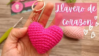 Llavero de corazon a Crochet  Tejidos Pennys ens [upl. by Sanger570]