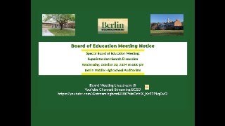 Berlin CSD Special Board of Education Meeting 103024 [upl. by Magill534]