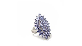 Colleen Lopez 594ctw Tanzanite White Zircon Ring [upl. by Amyaj]