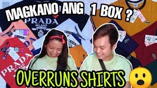 MAGKANO 1 BOX OVERRUNS SHIRTS Ilang piraso ang laman LEGIT SUPPLIER NG OVERRUNS😮 [upl. by Natsirhc132]