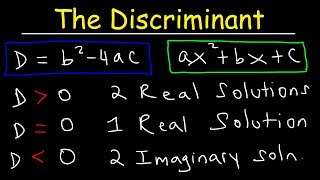 How To Determine The Discriminant of a Quadratic Equation [upl. by Akital]