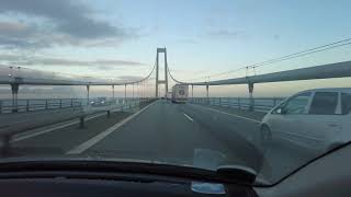 Storebæltsbroen Danmark The Great Belt Bridge Denmark 202011  Car ride  4K60fps [upl. by Jelena]