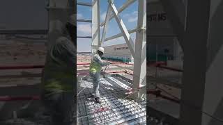 Fireproofing a Steel Column with Intumescent Paint fireproofing intumescent [upl. by Htebasile]