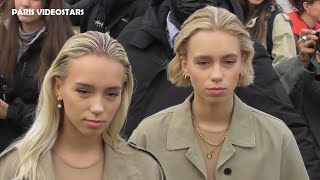 Lisa and Lena Mantler  Paris 1 march 2022 Fashion Week show Christian Dior [upl. by Yaakov]