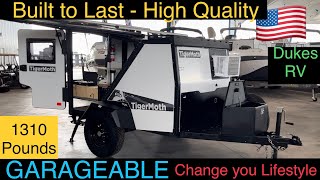 Taxa Tiger Moth Travel Trailer  Fits in Standard Garage  1310 Lbs  Built to Last  Off Road [upl. by Kcerb]