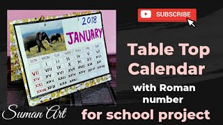 How to make a desktop calendar no2 for school project  maths project with Roman number [upl. by Asiela]