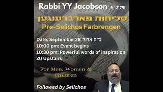 LIVE Rabbi YY FarbrengenKumzits PreSelichos [upl. by Ycnalc]