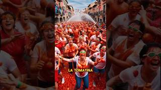 Festival where tomatoes fly TOMATINA facts viralshorts tomatina traditional festival spain [upl. by Notsek]